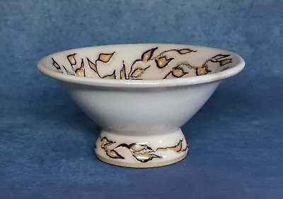 Buy Studio Pottery Footed Bowl Guy & Pip Perkins Foliage Design Glazed • 30£