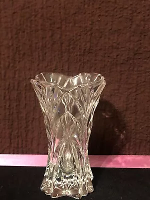 Buy Vintage Small Heavy Cut Glass Vase Square      I • 5.79£