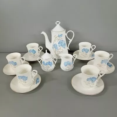 Buy Arttil Tea Set Bone China 15 Piece Blue & Gold Floral Teapot Milk Jug Cups -CP • 12.99£