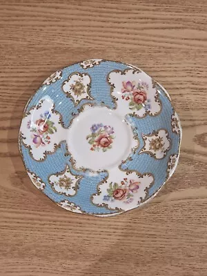 Buy Queen Anne England Lady Eleanor Saucer Bone China Floral Teal Blue Pink 5.5 Inch • 9.99£