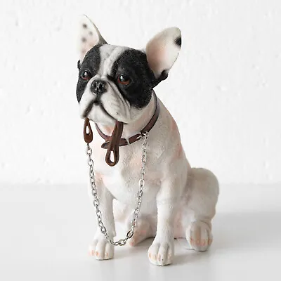 Buy Small 18cm French Bulldog With Lead Decorative Resin Ornament Sculpture Figure • 21£