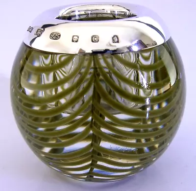 Buy STUNNING ENGLISH STERLING SILVER GLASS MATCHSTRIKER PAPERWEIGHT 2002 HEAVY 510g • 225£
