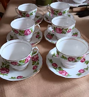 Buy Vintage Royal Vale Roses Set Of 6 Cups And Saucers • 10£