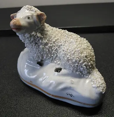 Buy Antique Staffordshire Reclining Sheep Figurine C. 1845 • 25£