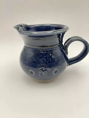 Buy Art Pottery Celtic Clays Carlingford Blue Pitcher Braid Design, 4.25” • 24.67£