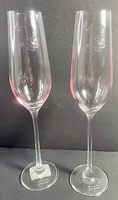 Buy Royal Albert Miranda Kerr Champagne Glasses 2 Butterfly Friendship Pink Flutes • 40.31£
