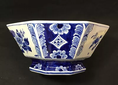 Buy Antique Ceramic, Footed Bowl, Delft, 7.25  By 3.5 , 3 Cup Capacity • 52.18£