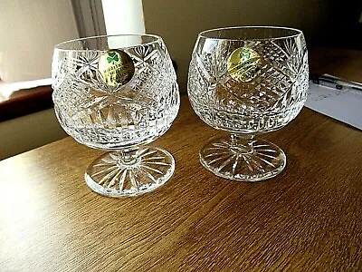 Buy Last 2 New Small Tyrone Style Irish Hand Crafted Brandy Glasses 31/2  Tall Label • 14£