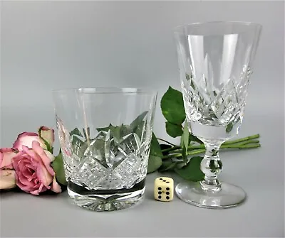 Buy Tumbler & Wine Glass. Cut Crystal. Matching Set. Vintage. Quality. 250ml & 150ml • 12.99£