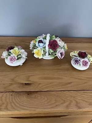Buy Royal Doulton Flower Basket And 2 Posie Bowls, Beautiful Set • 17.50£