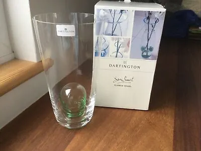 Buy Dartington Sam Sweet Flower Vessel Glass Clear/Green Twoway 20cm High New • 8£