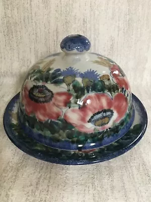Buy Highland Stoneware Large Cheese Dome Hand Made In Scotland Pottery Poppy Pattern • 60£