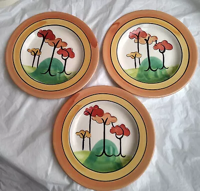 Buy Past Times Clarice Cliff Inspired Side Plates X 3 Hand Painted • 20£