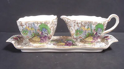 Buy Vintage ~ Pompadour, Lord Nelson Ware  ~ Mini Creamer, Sugar And Tray • 23.68£
