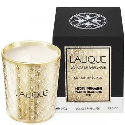 Buy Lalique Candle Noir Premier Plume Blanche 1901 190g - New & Boxed - Free P&p • 46.95£