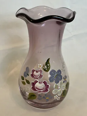 Buy Beautiful Vintage Fenton Telefloral 8  Pink Hand Painted Vase • 19.18£