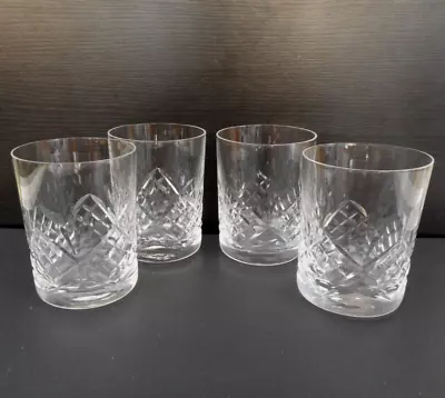 Buy 4 Cut Crystal Whisky Tumblers / Juice Glasses - 9.5 Cm (3.75 ) Tall - 225 Ml • 13.99£