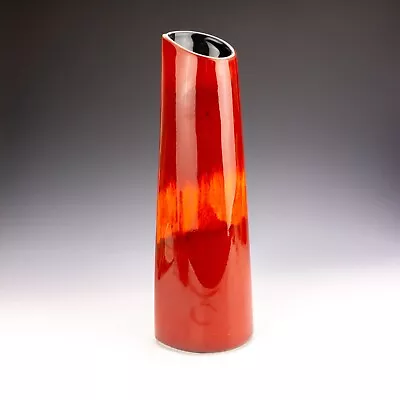 Buy Poole Pottery - Living Glaze - Tall Red & Orange Glazed Studio Vase • 13.49£