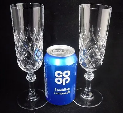 Buy Pair Of Royal Crystal Rock Champagne Wine Flutes Glasses 7.75 H (signed) • 12.99£