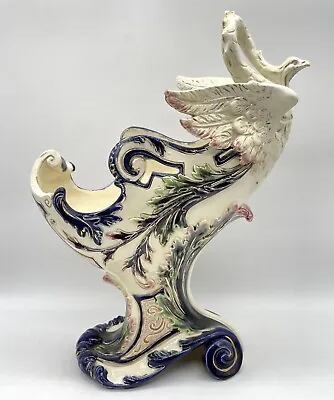 Buy Antique Eichwald Majolica Austrian Pottery Art Nouveau Dragon Ewer 12.5” • 251.41£