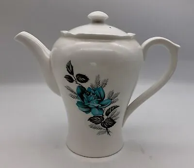 Buy Vintage Shelley Fine Bone China Demitasse Tea / Coffee Pot, Blue Cabbage Rose • 45£