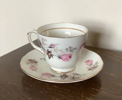 Buy Duchess Bone China Pattern Number 836 - Pink Roses With Foliage Cup And Saucer • 6£