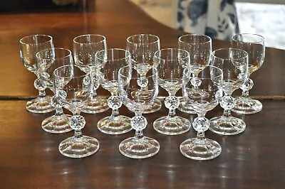 Buy Set Of 12 CLAUDIA Crystal Cordial Glasses - Diamond Ball Stem - 4 3/8  Tall • 34.69£