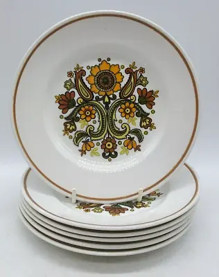 Buy Set Of 6 W H Grindley Staffordshire Ironstone Vintage Floral Small Plates 17.5cm • 8.99£