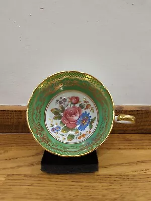 Buy Antique Aynsley England Bone China Porcelain Green/Gold Tea Cup Only (C893) • 20£