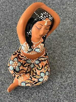 Buy Clay Art Pottery Hand Made Native American Indian Maiden Figurine • 27.46£