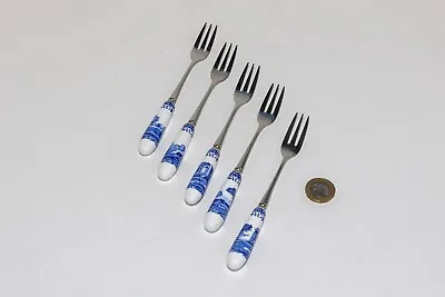 Buy Spode Blue Italian Pastry Forks X5 • 9.99£