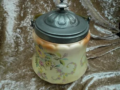 Buy Antique Carlton Ware Biscuit Barrel With Floral Design • 6£