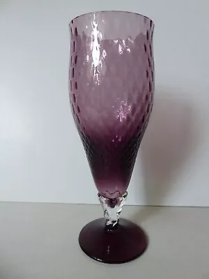 Buy Vintage Murano Amethyst Optic Glass Chalice Vase • 16£