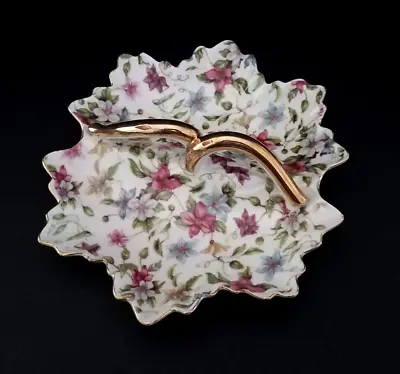 Buy Chintzware Dish Gold Handle & Trim, Vintage Floral China, Home Decor, Gift • 33.76£
