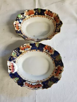Buy Vintage Royal Stafford China Gold Imari Scalloped Oval Dinner Plates • 70.96£