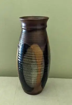 Buy 70's California Robert Maxwell Pottery Craft Ribbed Stoneware Vase 10  MINT • 33.63£