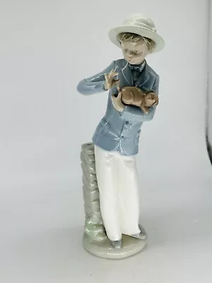Buy Nao By Lladro Daisa 1980 Rare Boy And Puppy 25cm Made In Spain • 25£