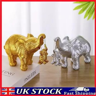 Buy Swing Mother Son Elephant Statue Resin Lucky Elephants Ornament Mother Day Gifts • 12.89£