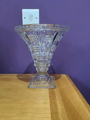 Buy Vintage LEAD CRYSTAL CUT GLASS BOWL Large Tall Square Base Heavy Vase 9.99p  • 9.99£
