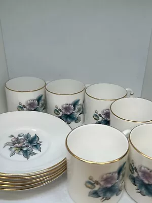 Buy Royal Worcester  Fine Bone China Floral 5 Saucers 6 Cups Mini Size Small #LH • 6.31£