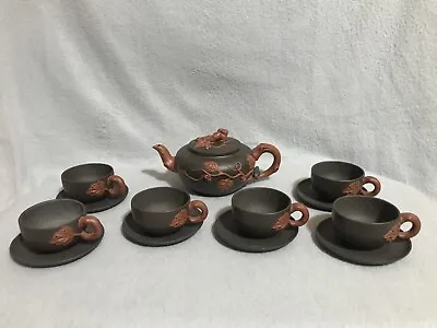 Buy Beautiful Set Of Vintage Chinese Yixing Zisha Teapot And Cups Signed • 125£