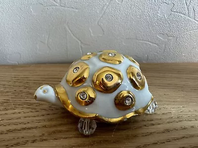 Buy Capodimonte Limoges Tortoise With Swarovski Crystal - Made In Italy - Rare • 24.99£