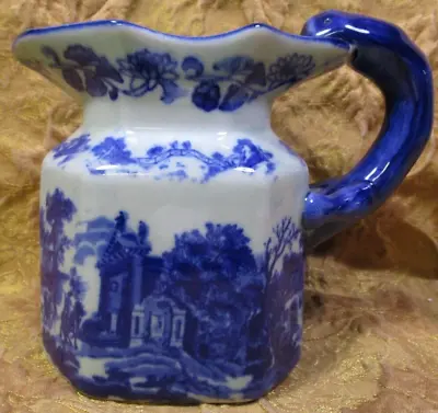 Buy Victoria Ware Ironstone Flow Blue 5.5 H Pitcher Old World Town Snake Head Handle • 9.59£