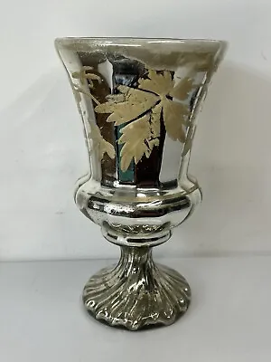 Buy C19th Antique Mercury Glass Vase Vines Grapes 1880 • 29.99£
