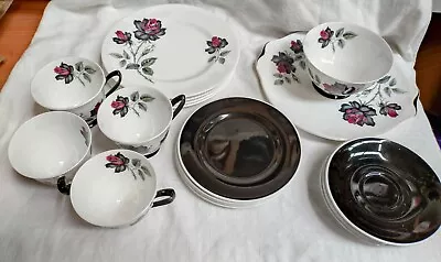 Buy Vintage Royal Albert  Masquerade  China Tea Set 18 Pieces 1950s 4 Place Settings • 40£