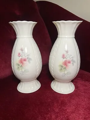 Buy 2x Donegal Parian China Vases Irish Ireland Pottery Floral Cottagecore • 8.99£