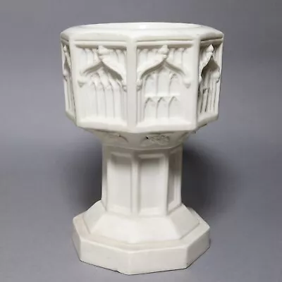 Buy Antique Victorian Miniature Gothic Parian Ware Travelling Baptismal Church Font. • 175£