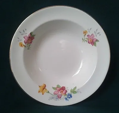 Buy Crown Clarence Dessert Bowl Bone China Fruit Dish Pink Blue And Yellow Flowers • 17.95£