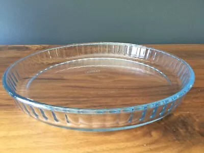 Buy Vintage Pyrex Clear Glass Large Flan Pie Quiche Cake Dish Bowl Fluted Side 10  • 15.99£