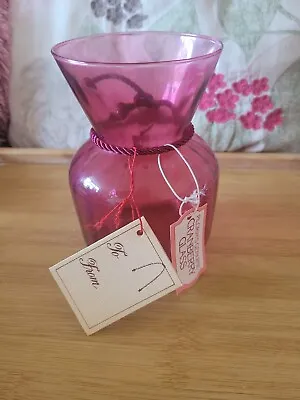 Buy Cranberry Glass Vase PILGRIM GLASS VASE BOXED LABELED Vintage   • 20£